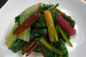 無農薬野菜スイスチャードでおひたし